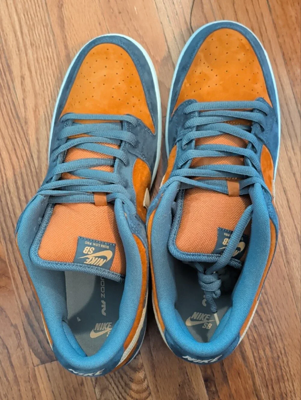 Nike SB, Men’s Low-Top Suede Sneakers — Gray, Orange, Tan